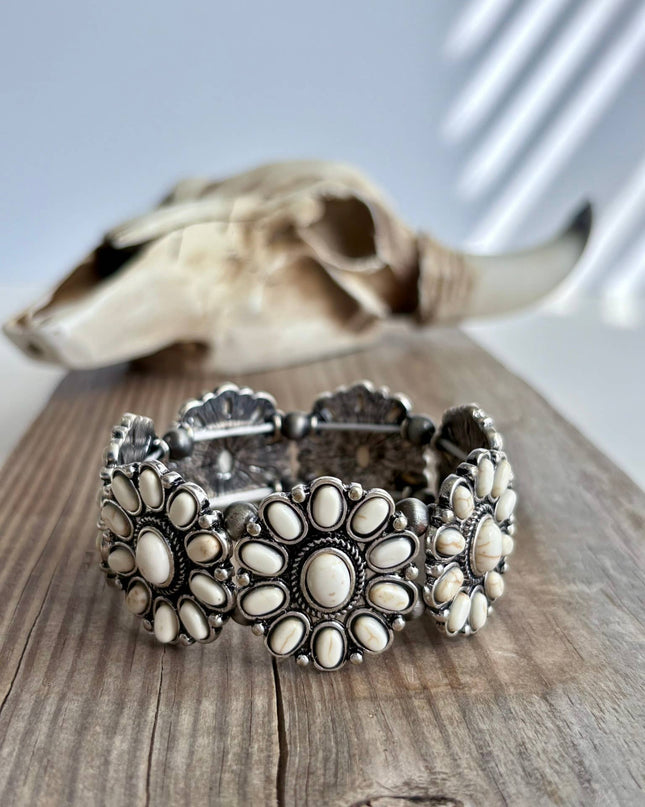 Western Concho Stone Stretch Bracelet