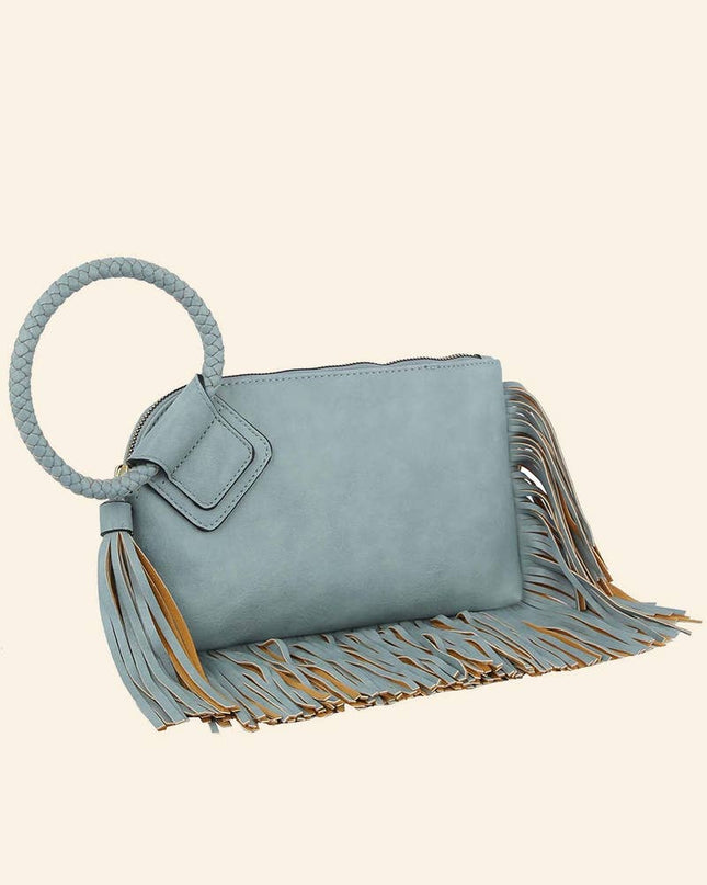 Fringe Cuff Clutch Tassel Wristlet Clutch Bag