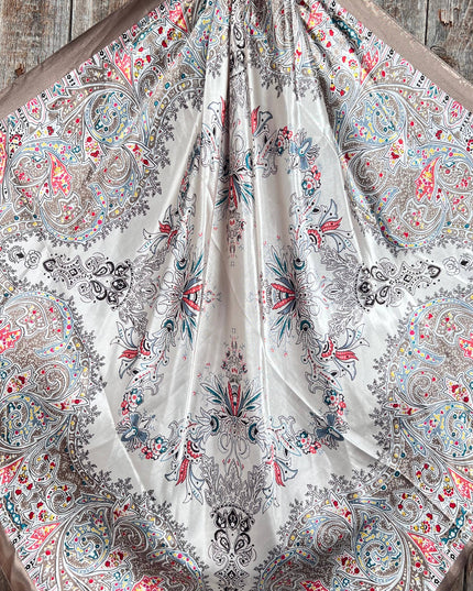 35X35"  Tan Floral Wild Rag/Scarf WR3421
