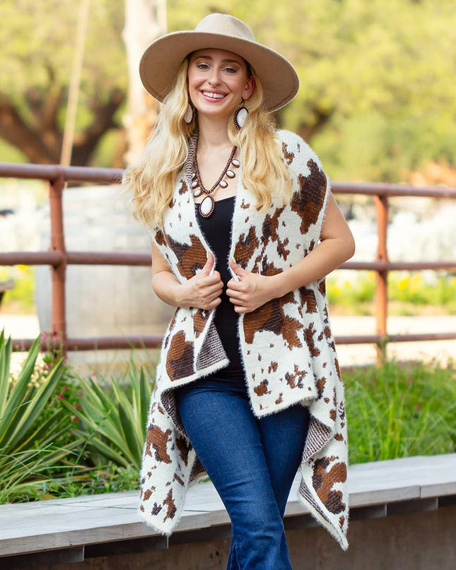 Cow Print Vest