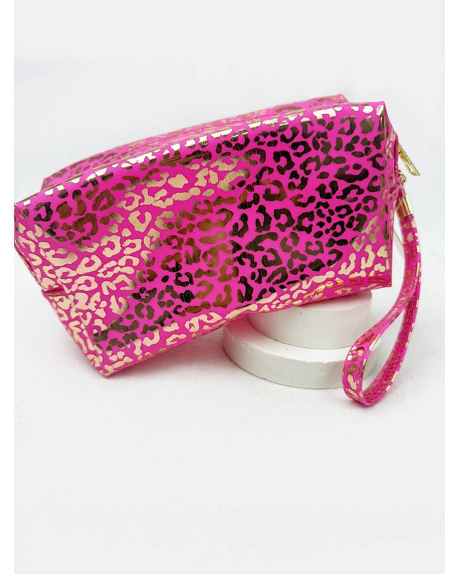 Waterproof Fabric Leopard Pattern Cosmetic Bag