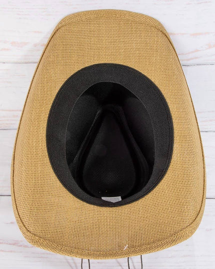Western Longhorn Strap Turquoise Accent Cowboy Hat
