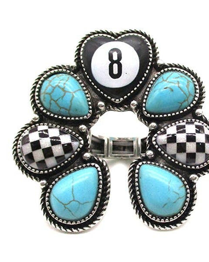 Western 8 Ball Naja Stretch Ring