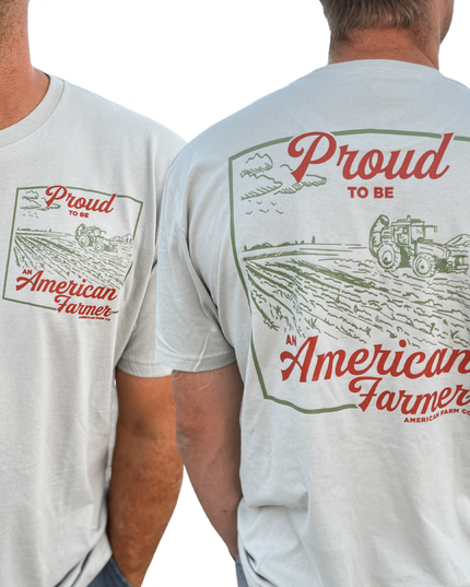 Western 'Proud American Farmer' Stone Graphic Tee