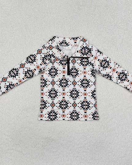 Baby Boys Western Aztec Zip Quater Pullovers Tops