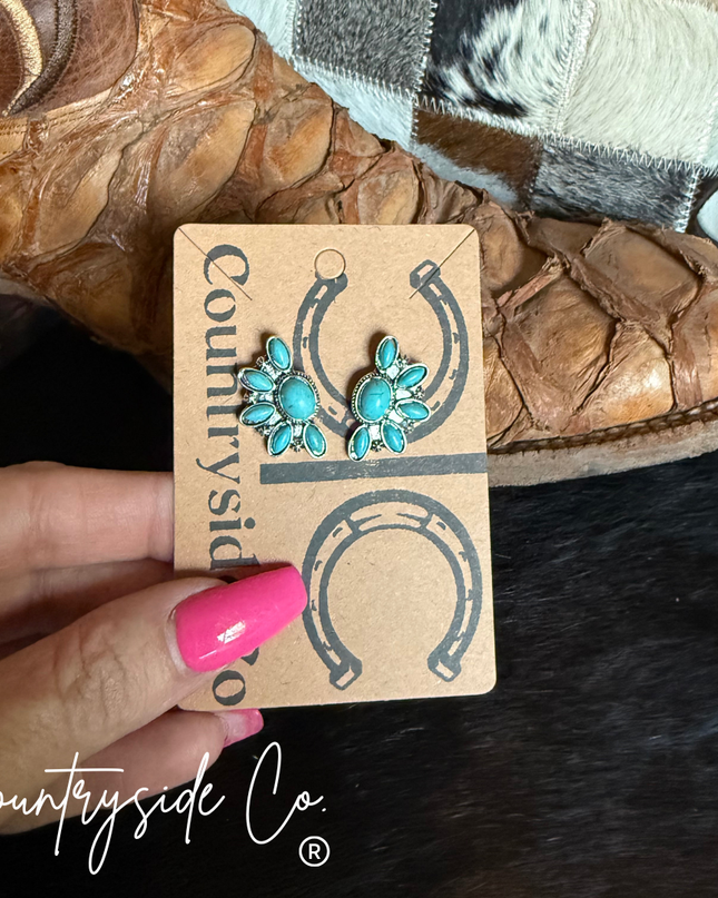 Flower Burst Turquoise Earring