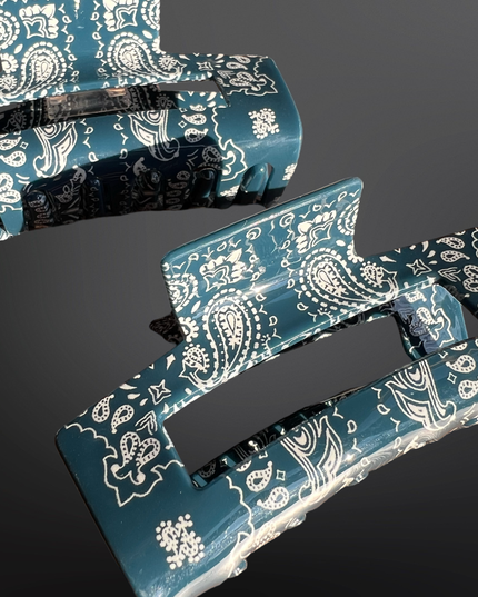 Western Paisley Bandana Print Claw Clip