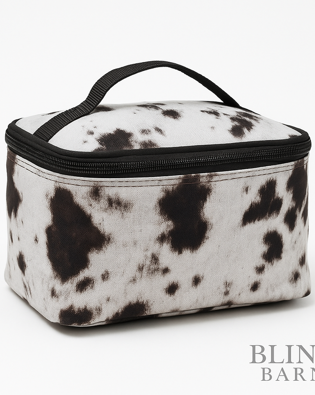Hide Away Makeup Case — Western Cowhide Travel Organizer