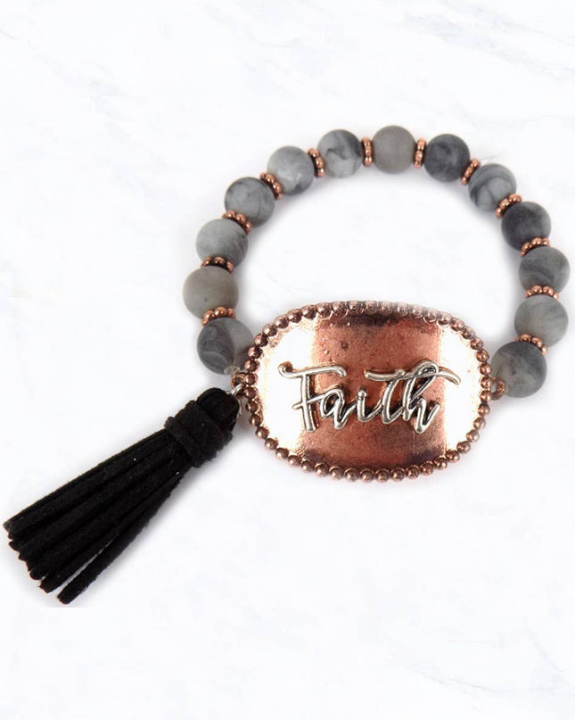Faith Bead Stretch Bracelet