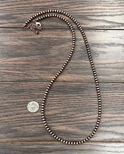 736497, 34" Handmade 6mm Copper Navajo Necklace