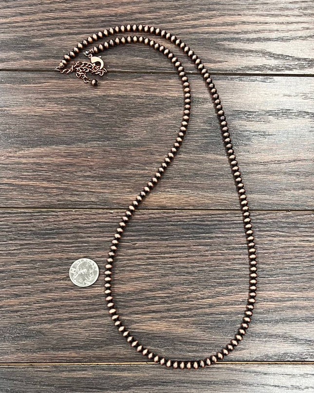 736497, 34" Handmade 6mm Copper Navajo Necklace