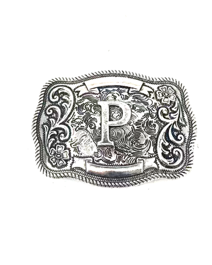 Western Filigree Initial Belt Buckle