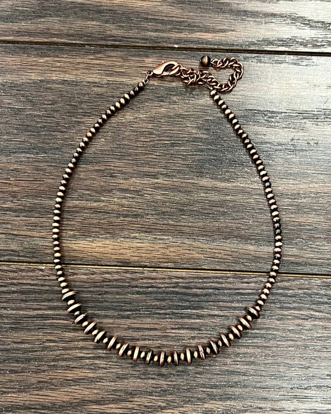 736626, 15" Handmade Copper Navajo Necklace
