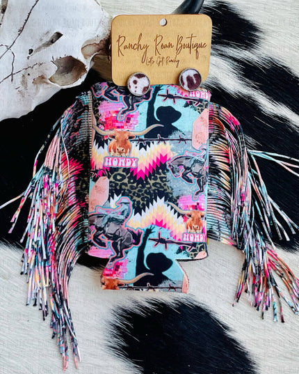 Groovy Cowgirl Fringe Western Koozie