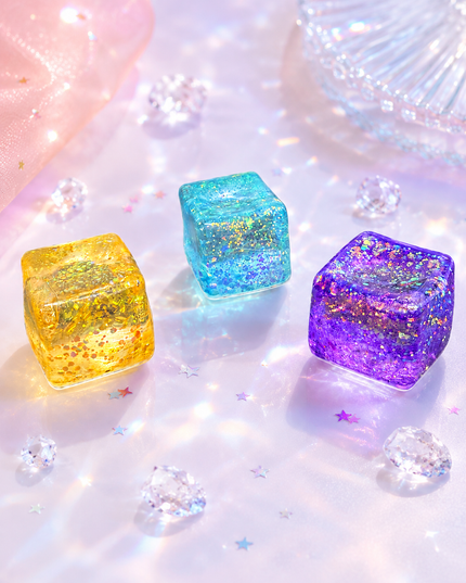 GALAXY GLITTER SLOW RISING SQUISHY CUBES KAWAII FIDGET TOY