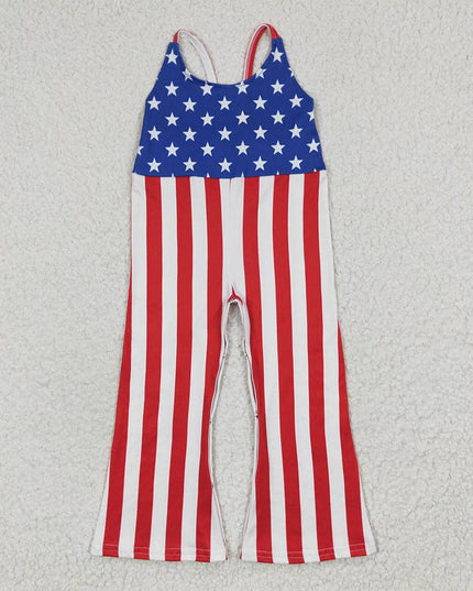 Sibling Baby Girls 4th Of July Bell Bottom Jumpsuits