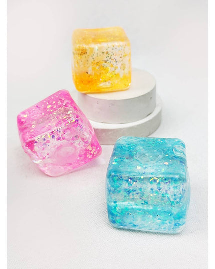 Viral Glitter Ice Cube Squishy Toy