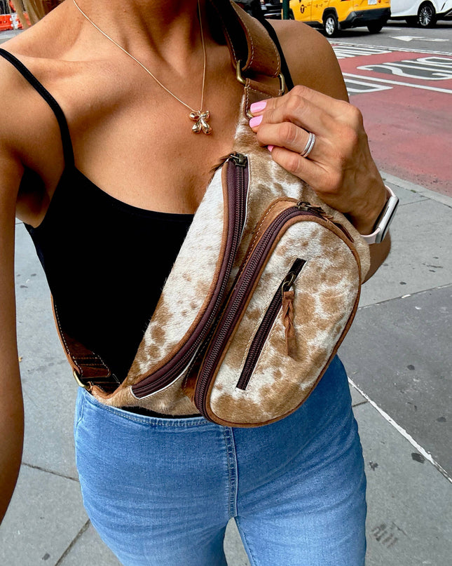 Western Hairon Cowhide Fanny Pack - bum bag sling bag