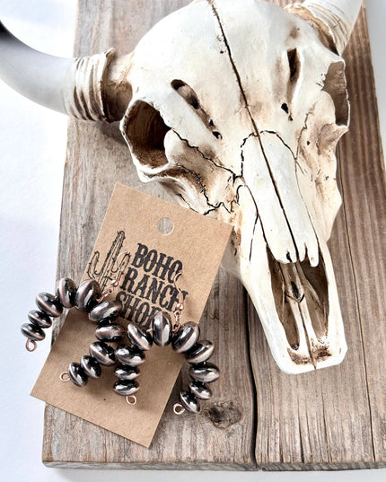 Western Style Flat Navajo Pearl Drop Dangle Earrings