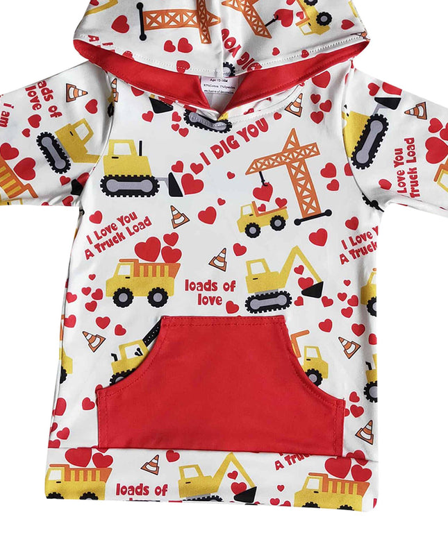 Valentines Boys Hoodie Top