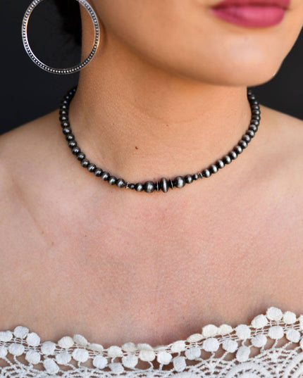 14" Dainty Faux Navajo Pearl Choker