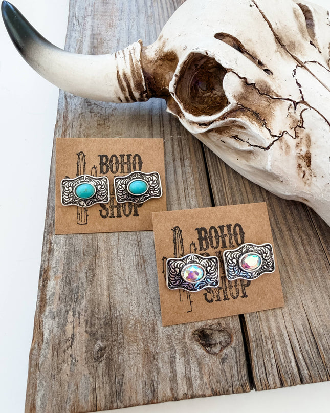 Dainty Western Style Buckle Earrings