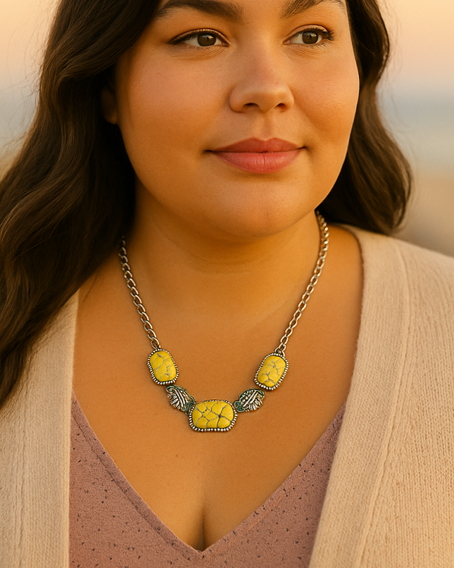Mello and Yellow Bright Western Day Fashion Necklace