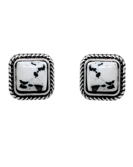 Western Navajo Turquoise Square Earrings