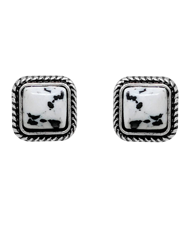 Western Navajo Turquoise Square Earrings