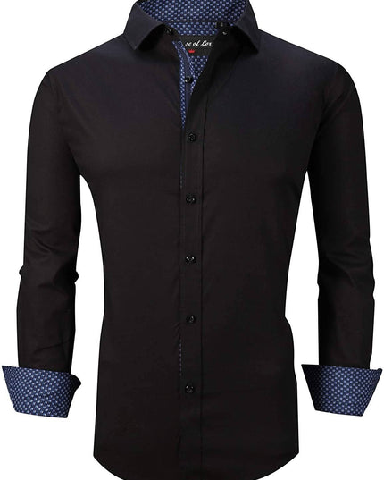 Mens Dress Shirts Long Sleeve Regular Fit Button Shirts-100