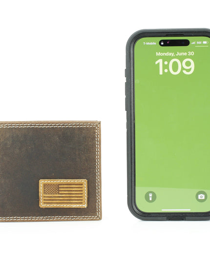 Bi-Fold Men’s Wallet with American Flag ABMW 25-2005