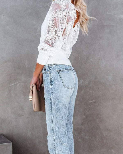 Vneck long puff sleeves polyester summer t shirt