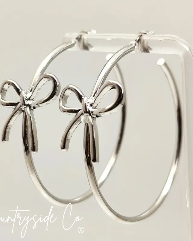 Bow Hoop Earrings