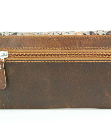 Women’s Rustic Brown Orange Aztec Clutch ABLW 18-2537