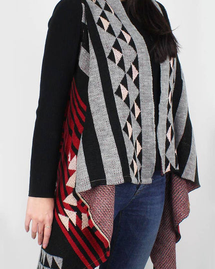 Aztec Pattern Western Knit Vest