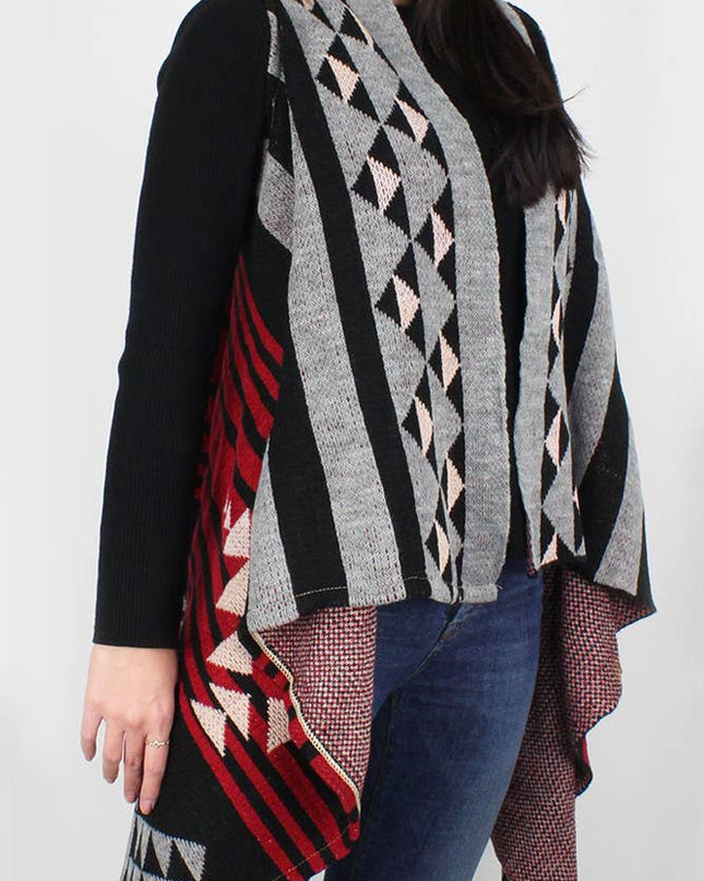 Aztec Pattern Western Knit Vest