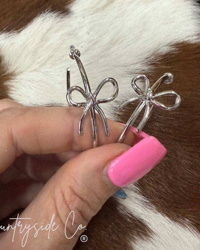 Bow Hoop Earrings