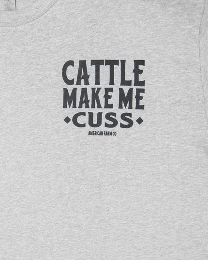 Western 'Cattle Make Me Cuss' Grey Graphic Tee