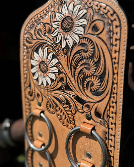 Genuine Western Tooled Leather Wild Rag Scarf Display Holder Keeper a Double B Wild Rags Exclusive