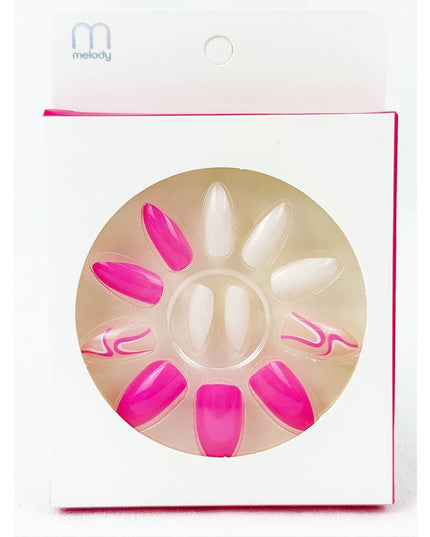 Pink and White Theme Press On Nail Set