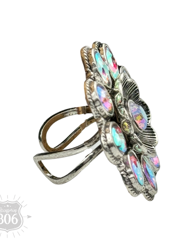 Western flower shape ring