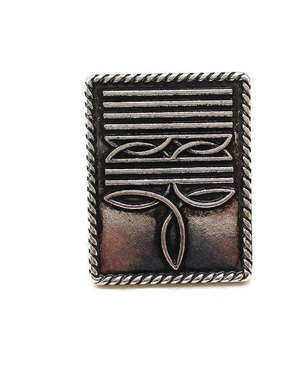 WESTERN BOOT STITCH RECTANGLE CUFF RING