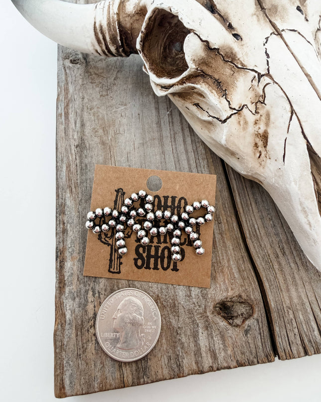 Western Navajo Style Pearl Coquette Bubble Bow Earrings