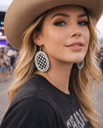 Wild Card Checkmate Statement Earrings