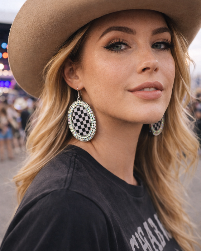 Wild Card Checkmate Statement Earrings