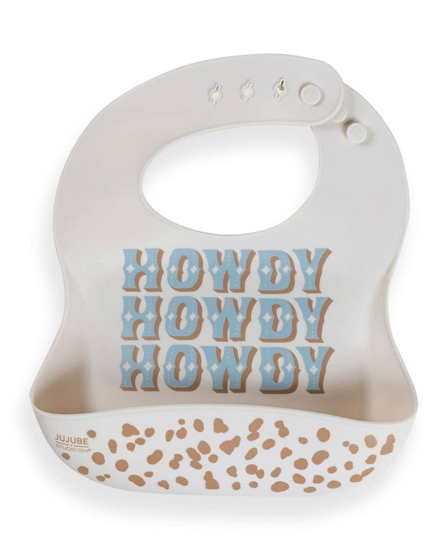 Silicone Bib Howdy Partner Blue