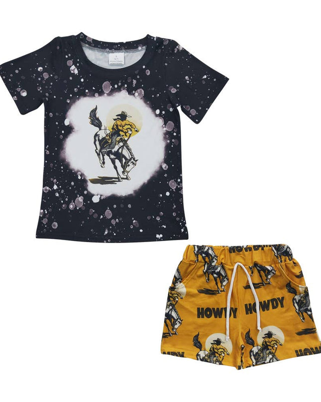 Baby Boys Howdy Horse Summer Shorts Sets