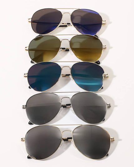Classic Aviator Dark Tinted Fashion Sunglasses
