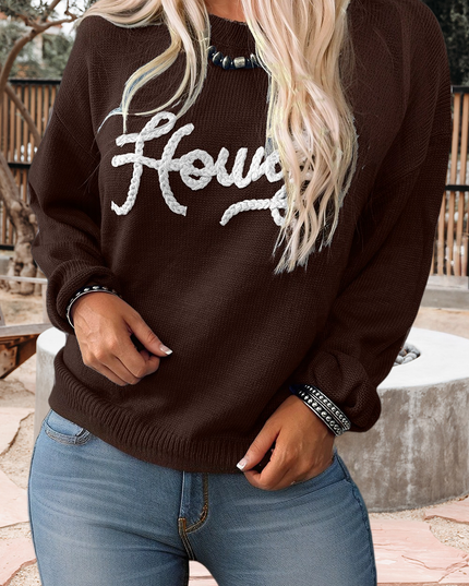 Howdy Embroidered Graphic Western Sweater (S-XL)