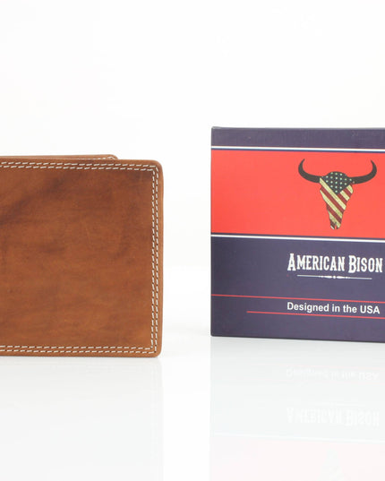 American Bison Oil Pull Up Top Flap Bifold 15729